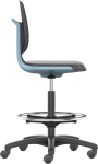 Bimos Arbeitsstuhl,Labsit 4, K-Leder blau,Sitzhöhe 560-810 mm
