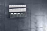 Klarsichtmagazin,B600xT142xH168 mm,mit 5 Kästen - für Lochplatten