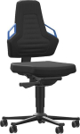 Bimos Arbeitsstuhl,Nexxit 2 Griff blau,Sitzhöhe 450-600 mm - Stoff schwarz,mit Rollen