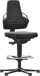 Bimos Arbeitsstuhl,Nexxit 3 Griff blau,Sitzhöhe 570-820 mm - Supertec schwarz,Fußring