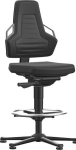 Bimos Arbeitsstuhl,Nexxit 3 Griff grau,Sitzhöhe 570-820 mm - Supertec schwarz,Fußring