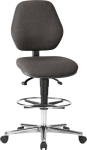 Bimos Arbeitsstuhl,Stoffpolster schwarz,Sitzhöhe 620-870 mm - mit Rollen / Fußring