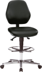 Bimos Arbeitsstuhl,Kunstleder schwarz,Sitzhöhe 620-870 mm - mit Rollen / Fußring