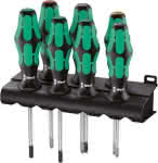 WERA Schraubendrehersatz,Schlitz/PH/PZ/TX 6-teilig,mit Rack
