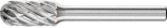 Frässtift HM,Walzenrundform 1020,STEEL 6mm 10x20mm - Pferd