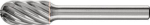 Frässtift HM,Walzenrundform 1020,rostfrei 6mm 10x20mm - Pferd