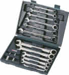 KS TOOLS,Ringratschenmaulschlüsse-,lsatz gerade 8-19mm 16-
