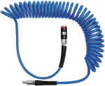 Spiralschlauch PU blau,,Sicherheits-Kupplung und,Stecker NW7,4 10x6,5mm - 6m RIEGLER