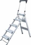 Alu-Klapptreppe,5 Stufen mit Bügel,Höhe o. Stufe 1,10 m - Arbeitshöhe bis 3,10 m