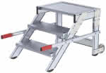 Alu-Arbeitspodest fahrbar,3 Alu-Stufen B 600 mm,Podesthöhe 0,59 m - Arbeitshöhe bis 2,60 m