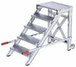 Alu-Arbeitspodest fahrbar,5 Alu-Stufen B 600 mm,Podesthöhe 0,99 m - Arbeitshöhe bis 3,00 m
