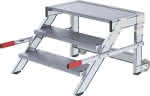 Alu-Arbeitspodest fahrbar,3 Alu-Stufen B 800 mm,Podesthöhe 0,59 m - Arbeitshöhe bis 2,60 m
