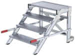 Alu-Arbeitspodest fahrbar,4 Alu-Stufen B 800 mm,Podesthöhe 0,79 m - Arbeitshöhe bis 2,80 m