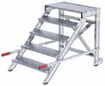 Alu-Arbeitspodest fahrbar,5 Alu-Stufen B 800 mm,Podesthöhe 0,99 m - Arbeitshöhe bis 3,00 m