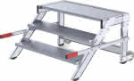 Alu-Arbeitspodest fahrbar,3 Alu-Stufen B 1000 mm,Podesthöhe 0,59 m - Arbeitshöhe bis 2,60 m