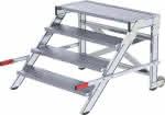 Alu-Arbeitspodest fahrbar,4 Alu-Stufen B 1000 mm,Podesthöhe 0,79 m - Arbeitshöhe bis 2,80 m