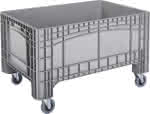 Großbehälter PE fahrbar,B1200xT800xH730 mm,grau Volumen 354 l - Boden/Wände geschlossen
