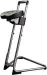 ESD Stehhilfe Edelstahl,PU-Sitz schw. bis 110 kg,Sitzhöhenverstellung von - 600-850
