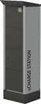 E-Bike Ladestation,600x500x2095/2000mm,Münzpfandschloß Safe-O- - Mat RAL 7035/Grau metal