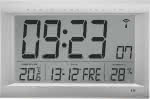 LCD Funkwanduhr,digital display,silber matt