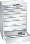 Schubladenschrank 36x36E,717x725x1000 8 Schub.,,75kg Typ D2x230V KEYLock - Lichtgrau RAL7035