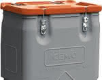 Mobil-Box 170 l,Box grau / Deckel orange