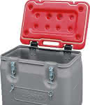 Mobil-Box 250 l,Box grau / Deckel rot