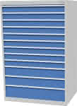 Schubladenschrank T736,1005 mm, 12 Sbl. VA