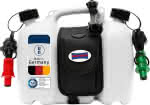 Doppelkanister PROFI 6+3l,HD-PE, natur mit,Satteltasche &