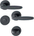 HOPPE Drückergarnitur,1510/42KB/42KBS Rosette,rund WC/S 8(5) schwarz