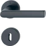 HOPPE Drückergarnitur,1700/42KB/42KBS Rosette,rund BB 8mm schwarz matt