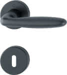 HOPPE Drückergarnitur,1510/42KB/42KBS Rosette,rund BB 8mm schwarz matt
