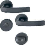 HOPPE Drückergarnitur,199/42KB/42KBS Rosette,rund WC/S 8(5) schwarz