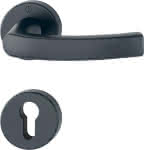 HOPPE Drückergarnitur,199/42KB/42KBS Rosette,rund PZ 8mm schwarz matt