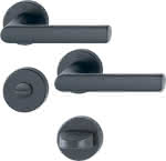 HOPPE Drückergarnitur,1700/42KB/42KBS Rosette,rund WC/S 8(5) schwarz