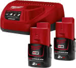 Akku-Starter Set,M12 NRG-202 Milwaukee,2x12,0 V 2,0 Ah