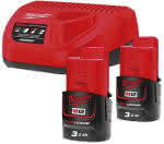Akku-Starter Set,M12 NRG-302 Milwaukee,2x12,0 V 3,0 Ah
