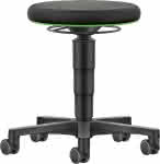 Drehhocker,Stoffsitz,Sitzhöhe 450 - 650 mm - mit Rollen