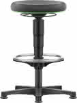 Drehhocker,Supertect,Sitzhöhe 530 - 750 mm - mit Gleiter und Fußring