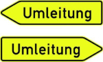 VKZ.454-40, 1250x350mm,Umleitung doppelseitig,RAL-Gütezeichen Folie RA2
