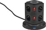 Steckdosenturm,,8 fach, IP 20