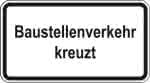 WH.27, 600x330mm,Baustellenverkehr kreuzt,RAL-Gütezeichen Folie RA1
