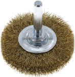 Rundbürste 50x10 mm, 6mm Schaft, Messingdraht gewellt 0