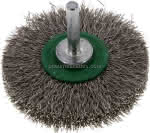 Rundbürste 70x14 mm, 6mm Schaft, Edelstahldraht gewellt