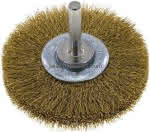Rundbürste 70x14 mm, 6mm Schaft, Messingdraht gewellt 0