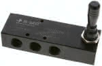 5/3-Wege Handhebelventil, G 1/,2", Mittelstellung entlüftet,