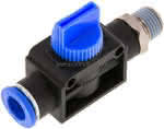 3/2-Wege-Absperrventil R 1/4"-,10mm, Gewindeseite entlüftend