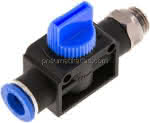 3/2-Wege-Absperrventil G 1/4"- 10mm, Gewindeseite entlüftend