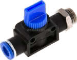 3/2-Wege-Absperrventil G 1/4"- 8mm, Gewindeseite entlüftend