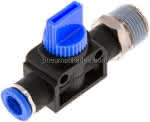 3/2-Wege-Absperrventil R 3/8"-,8mm, Gewindeseite entlüftend